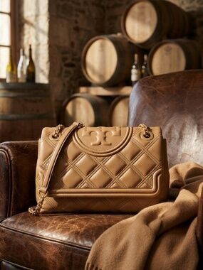 NEW Tory Burch Soft Fleming Convertible Shoulder/Crossbody Bag Tiramisu Leather